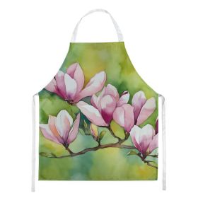 Mississippi Magnolia in Watercolor Apron Cooking Kitchen Server Baking Crafts Gardening for Adult Women Men, Unisex, Large, Multicolor