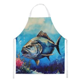 Bluefin Tuna Apron Cooking Kitchen Server Baking Crafts Gardening for Adult Women Men, Unisex, Large, Multicolor