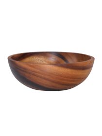 Kitchen Natural Wooden Bowl Household Fruit Bowl Salad Bowl For Home Restaurant Food Container Wooden Utensils Note The Size Hot (Option: Brown-14X7cm)