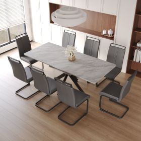 Scalable Dining Table Table Set for 6-8 Person for Dining Room (Color: as Pic)